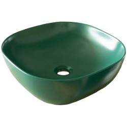 Νιπτήρας Μπάνιου Πορσελάνης Encore Πράσινο Ματ  41x41x14,5 εκ. Τετραγωνισμένος Επικαθήμενος χωρίς Υπερχείλιση 